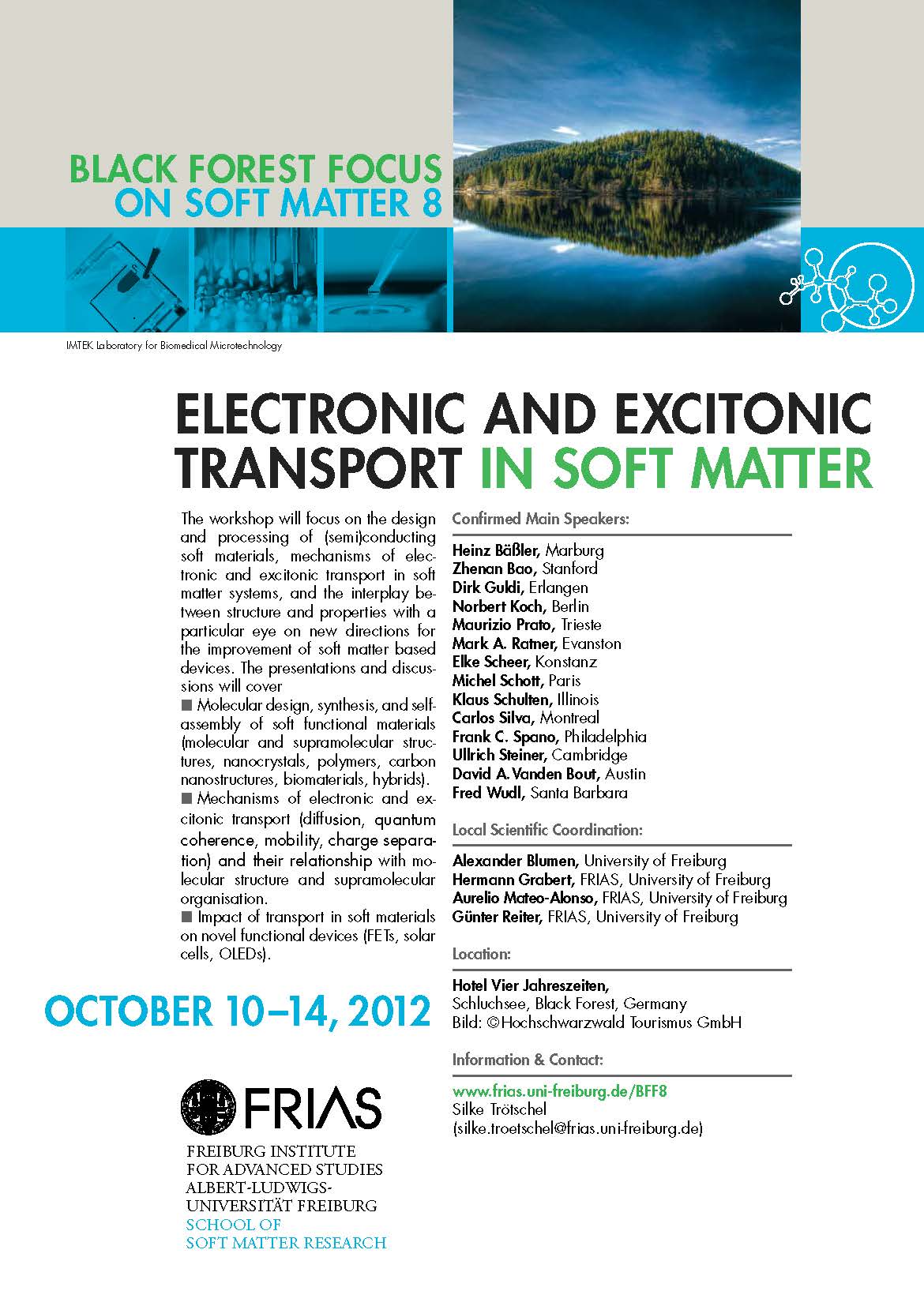 8. Black Forest Focus zum Thema “Electronic and Excitonic Transport in Soft Matter” erfolgreich beendet